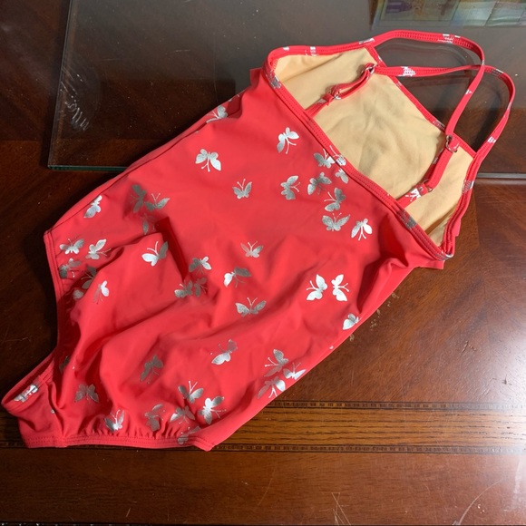 Girl’s Land’s End Metallic Butterfly Swimsuit - Picture 6 of 10
